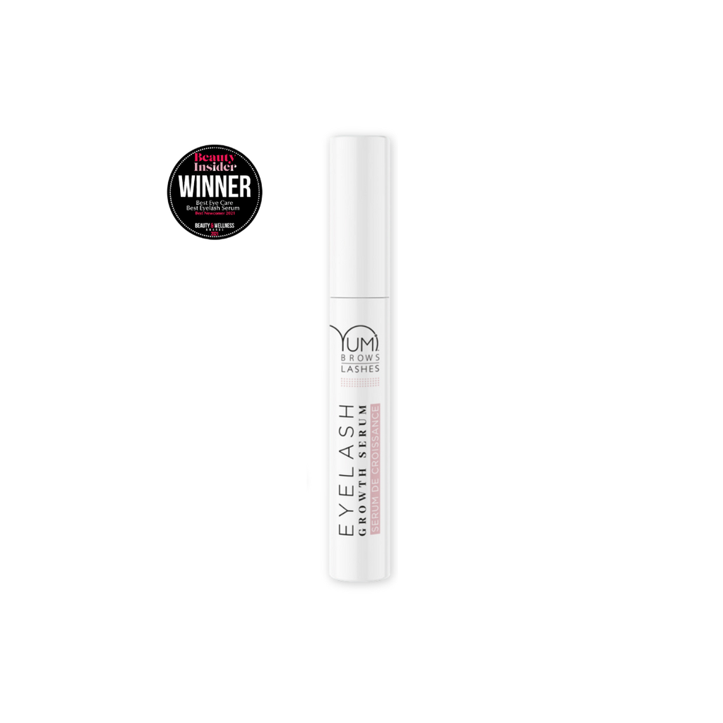 YUMI growth serum with 'Beauty Insider Winner' badge on a white background